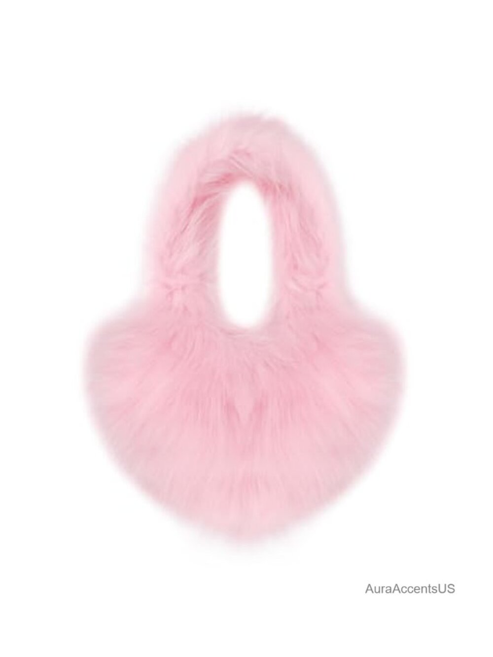 Faux Fur Heart Shaped Small Shoulder Bag Handmade